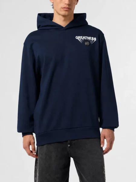 Fleece hoodie Philipp Plein μπλε