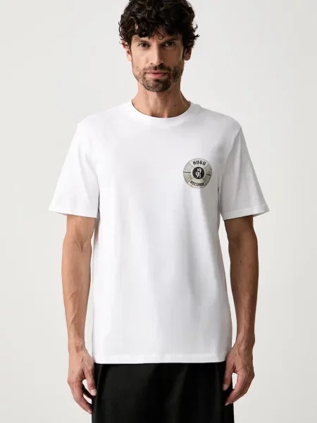 HUGO Tricou Durectee alb