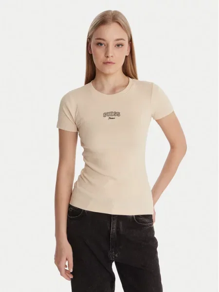 Guess Jeans T-Shirt beżowy