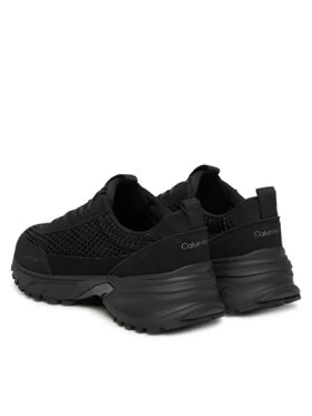 Fűzős csipkés félcipő Calvin Klein fekete