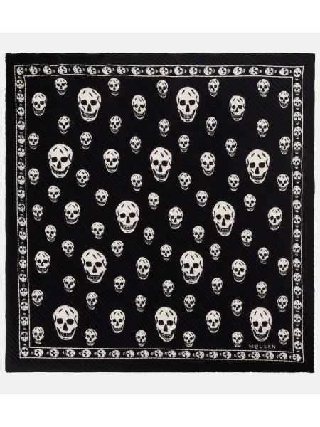 Fular Mcqueen de mătase negru