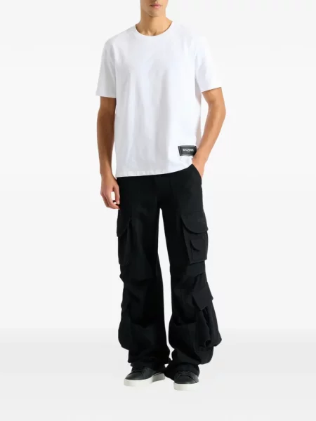 Pantaloni cargo Balmain de lână negru