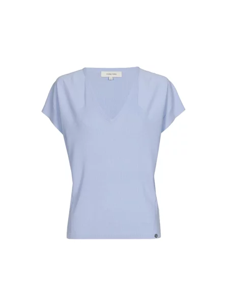 Koszulka Marie Méro z dekoltem w serek niebieska