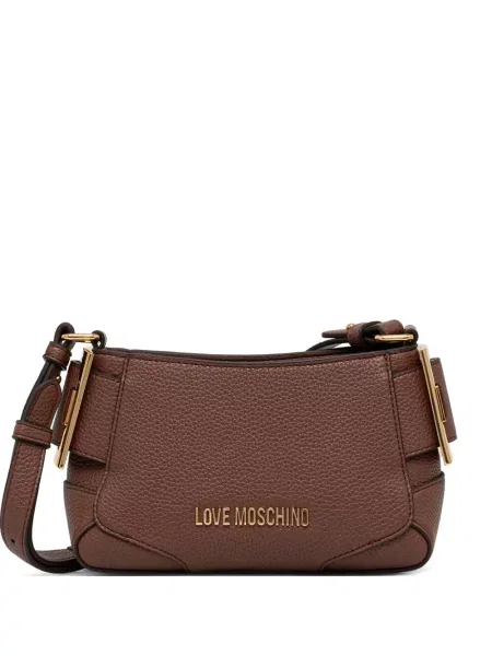 Geantă Love Moschino cu autograf maro