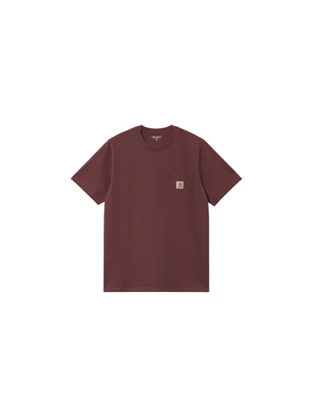 Carhartt WIP S/S Pocket T-Shirt Mężczyźni Koszulki Carhartt WIP Burgundowy Size: XL czerwona