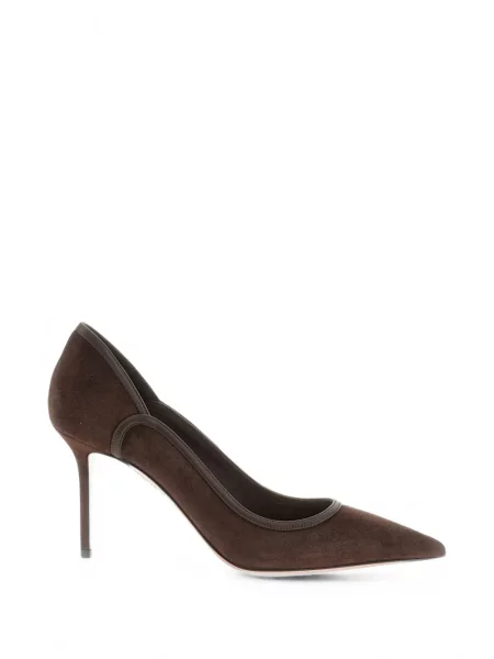 Pantofi cu toc Aquazzura din piele de căprioară maro