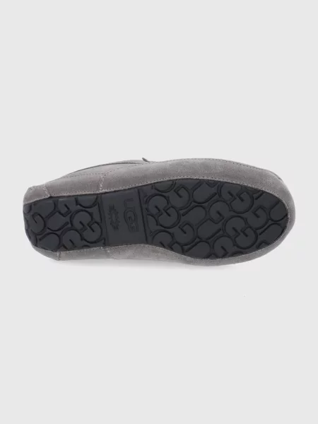 Кожаные тапочки Ugg серые