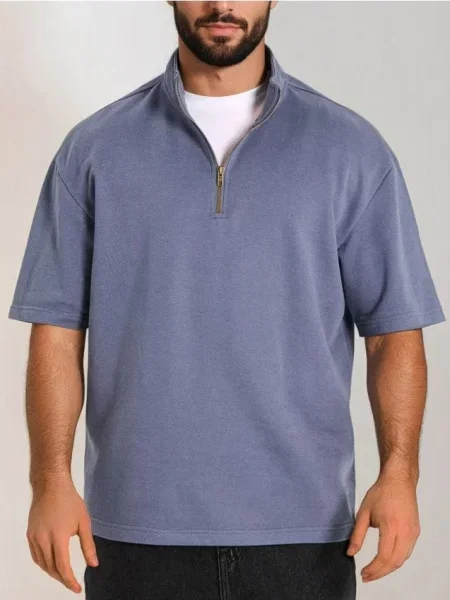 Sinsay Bluza z krótkim rękawem niebieski