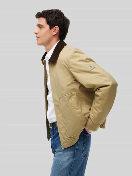Bomberka z kołnierzykiem w kontrastowym kolorze model SURPLUS' Tommy Hilfiger beżowy