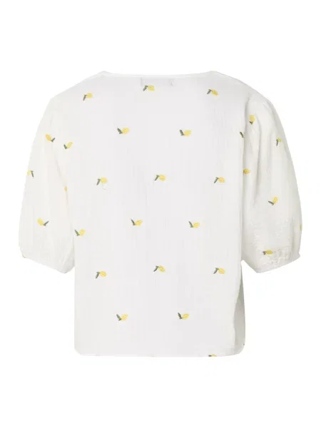 Estelou Blúz Lemon limone / sötétzöld fehér