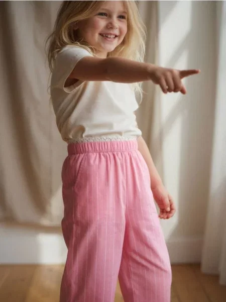 Sinsay Kalhoty wide leg růžová