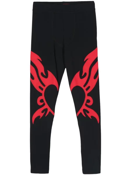 Legginsy Kusikohc z nadrukiem w serca czarne