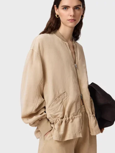 Бомбер Allsaints бежевий