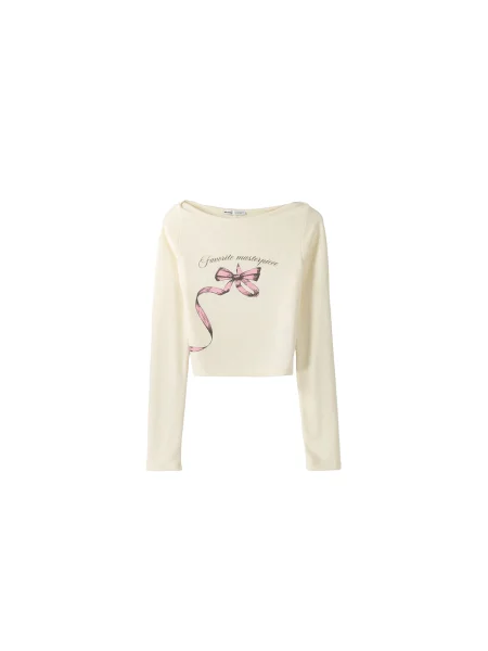 Bershka Pulover ecru / roz negru