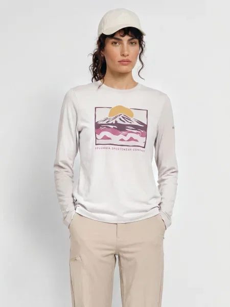 Columbia Funkční Tričko Parsons Point™ / fialová / khaki béžová