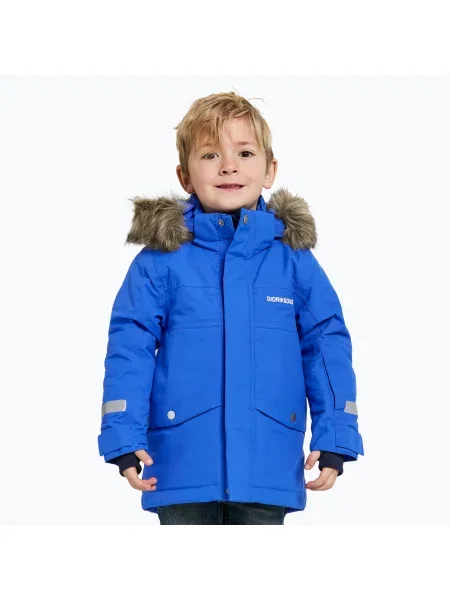 Детско зимно яке Didriksons Bjärven Parka caribbean blue синьо