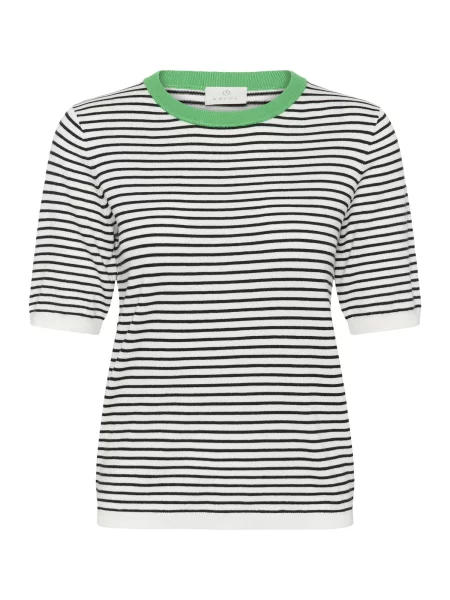 Kaffe Pulover KALizza verde / negru alb