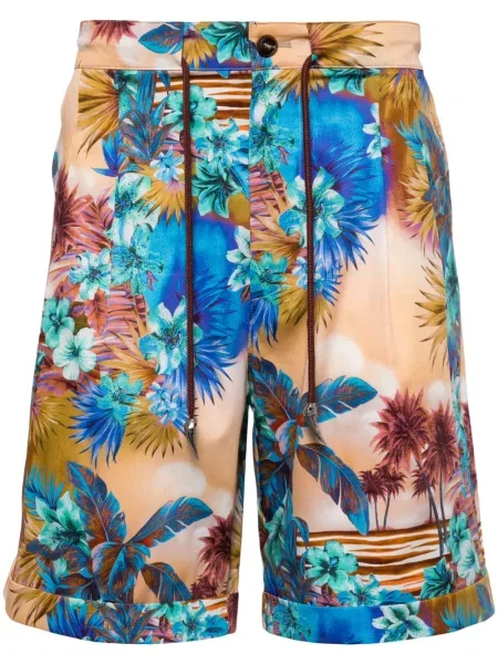 Pantaloni chino Roberto Cavalli cu imagine tip Hawaii
