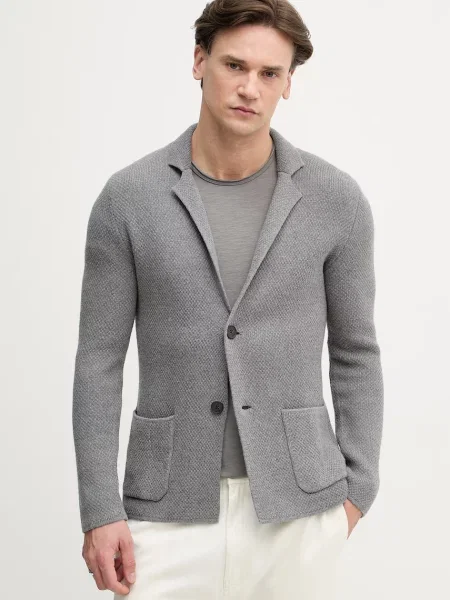 United Colors of Benetton marynarka jednorzędowa z dodatkiem wełny szara