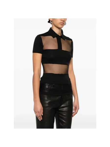 Top Coperni w paski z paskiem czarny