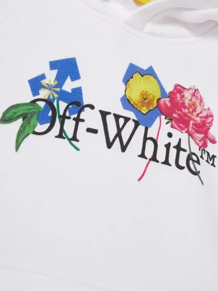 Dětska mikina s kapucí Off-white bílá