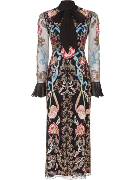 Rochie midi Temperley London până la genunchi de costum negru