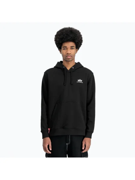 Hanorac pentru bărbați Alpha Industries Basic Small Logo Hoodie black negru