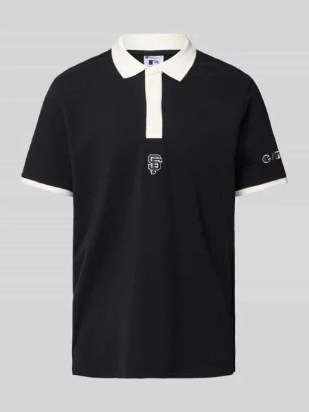 Koszulka polo z wyhaftowanym logo Champion czarne