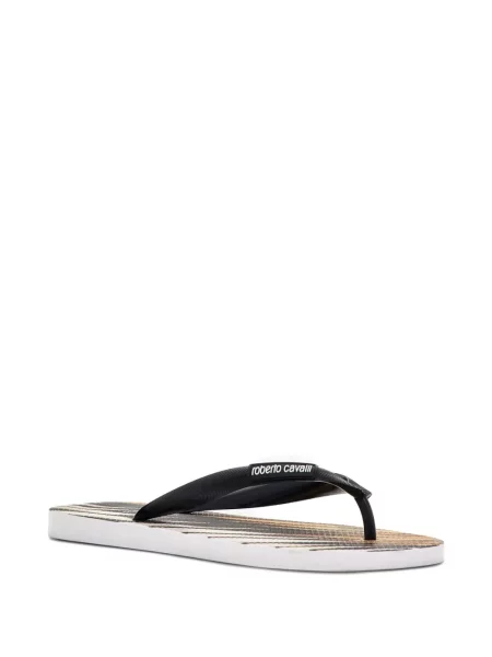 Șlapi Roberto Cavalli cu imagine negru