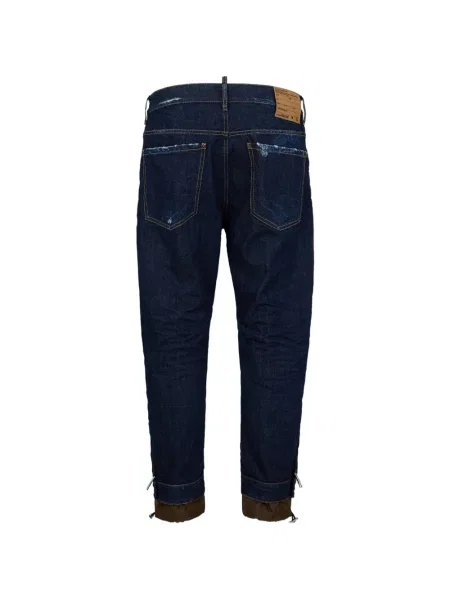 Džíny Dsquared2 s oděrkami modré