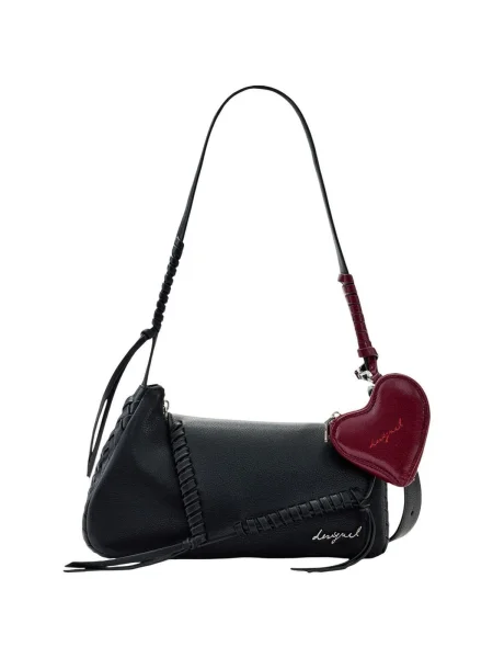 Szív mintás crossbody táska Desigual fekete