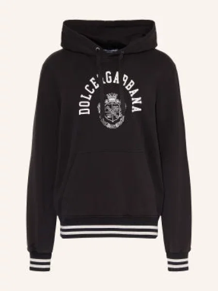 Dolce & Gabbana Bluza Z Kapturem schwarz biała