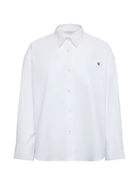 Decupat bluză Calvin Klein Jeans din poplin alb