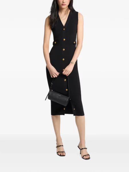 Rochie midi Michael Kors cu decolteu în V negru