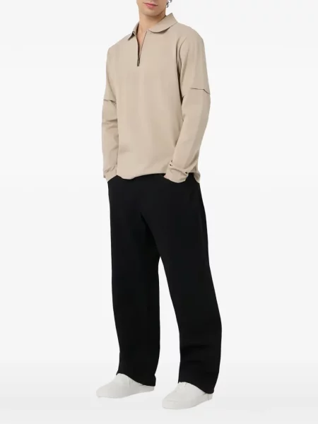 Tricou polo Off-white cu imagine alb