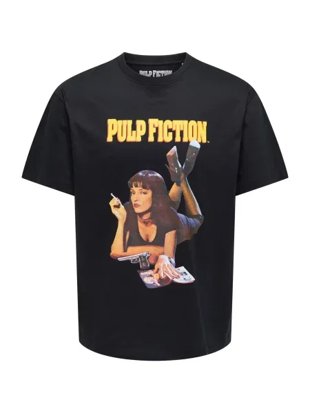 Only & Sons Tricou ONSPULP FICTION kitt / maro închis / galben / negru alb