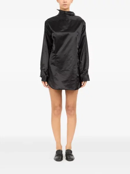 Kostiumas suknele Mm6 Maison Margiela satininis juoda
