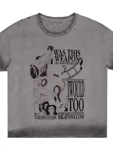 Tricou Bravest Studios zdrențuiți gri