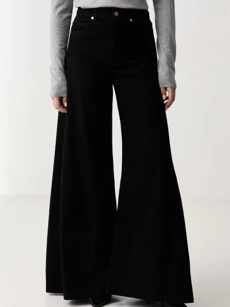 BOSS Orange blugi wide leg pentru femei C_JANE HR negru