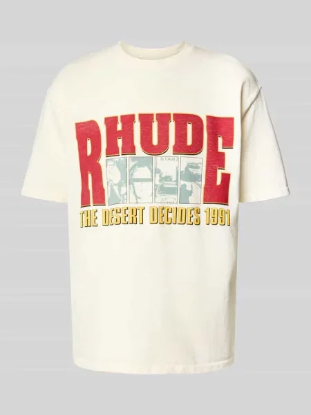 T-shirt z nadrukiem z logo Rhude biała