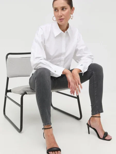 Talia jeansy skinny Guess z wysoką talią szare