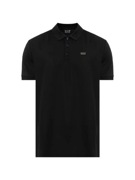 Tricou polo Ea7 Emporio Armani cu autograf negru