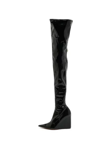 Cizme Amina Muaddi cu pană negru