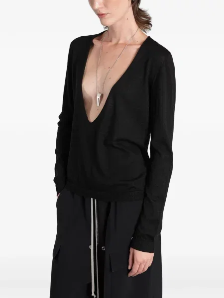 Pulover Rick Owens cu decolteu în V negru
