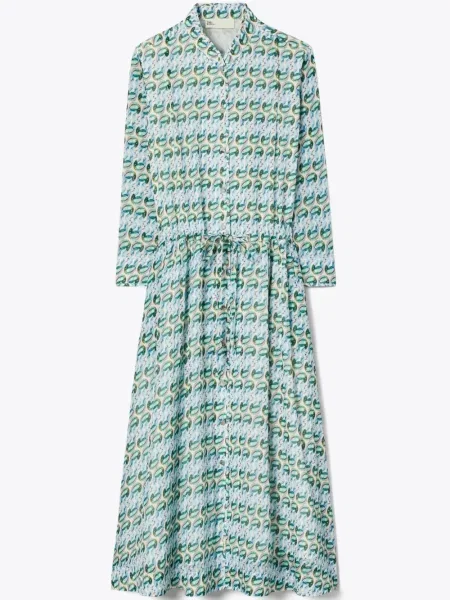 Rochie midi Tory Burch cu imagine până la genunchi de costum verde