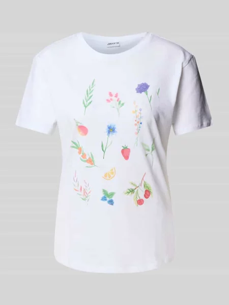 T-shirt z nadrukowanymi motywami Jake*s Casual biała