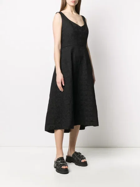 Áčkové oblekové midi šaty Comme Des Garçons po kolena černé