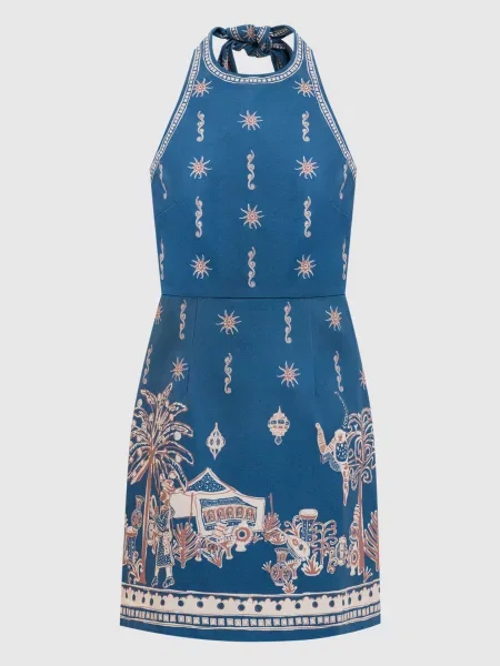 Сукня міні Acacia з відкритою спиною Alemais синя