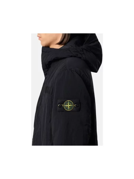 Kurtka Stone Island z kapturem z kamieniami czarna