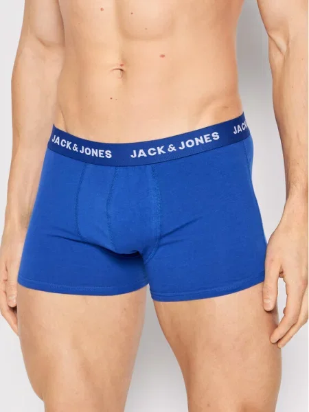 JACK & JONES Boxerky námořnická modř / královská modrá / světle šedá / černá bílá